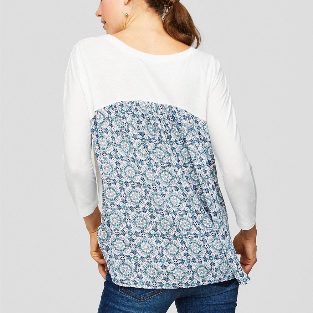 Loft Medallion mixed media tee